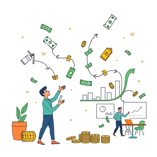 一名個人在管理現金流以促進財務自由。