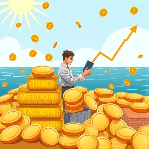 一位交易員正在分析黃金市場圖表