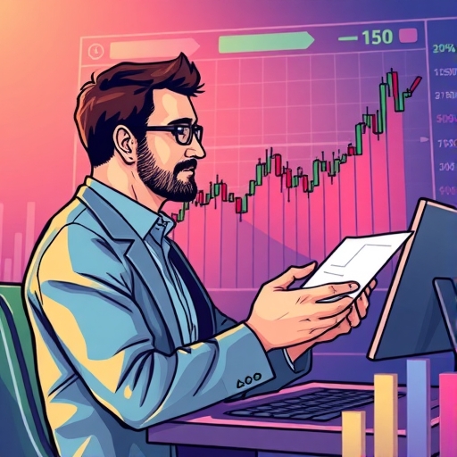 一位投資者自信地分析 RSI 圖表