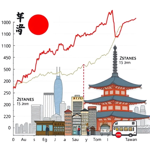 一幅顯示日圓對全球貨幣上升的圖表