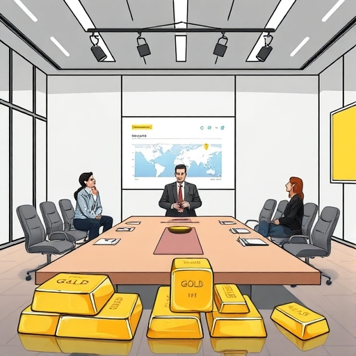中央銀行在現代會議室討論黃金儲備