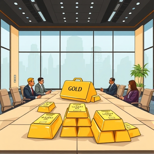 象徵金融安全的金條插圖