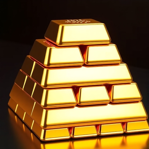 整齊堆疊的金條