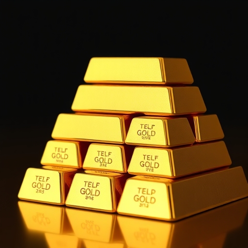 整齊堆疊的金條