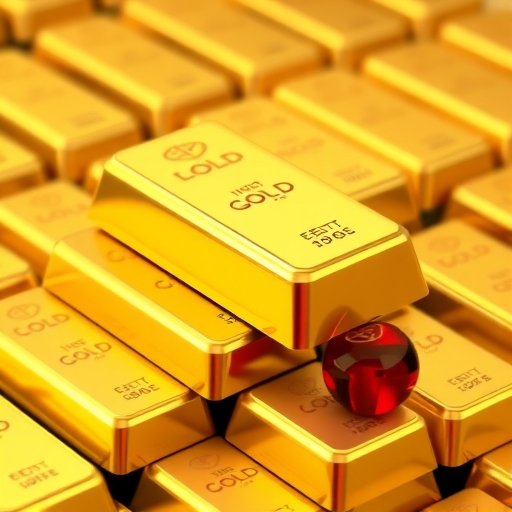 整齊堆疊的金條