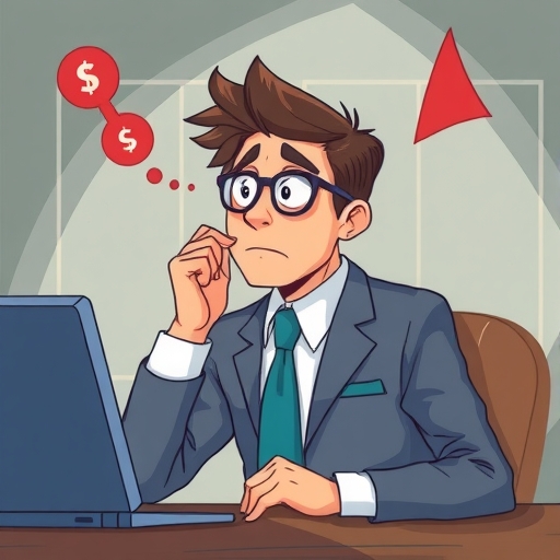 擔憂的投資者在辦公室內