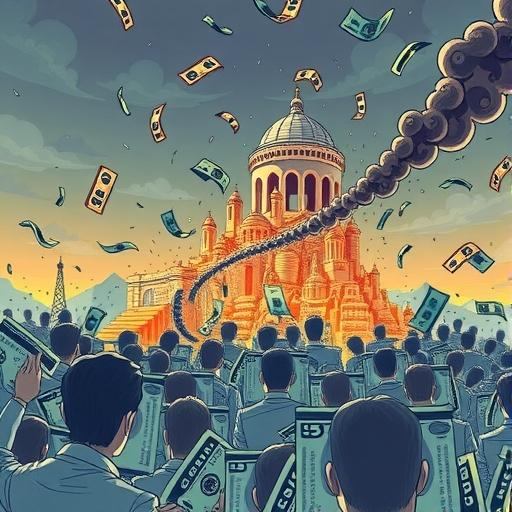 金融市場壓力下的插圖，顯示企業面臨挑戰。