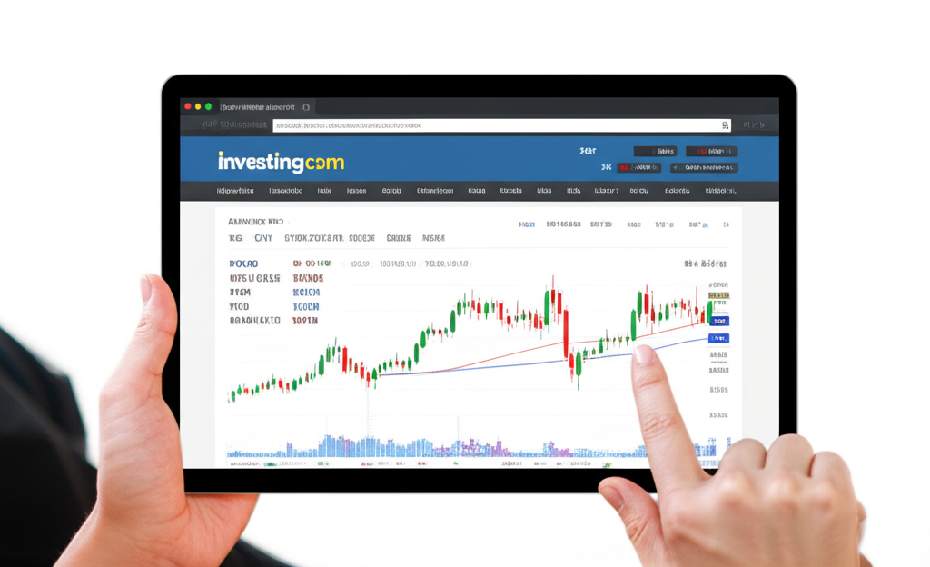 使用者透過平板或筆電瀏覽Investing.com或Yahoo Finance，查看澳元即時匯率與互動圖表