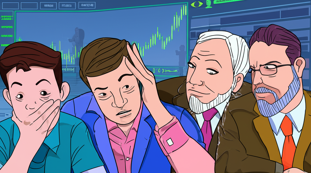 投資者和交易者觀察股價橫向移動的圖表,新手困惑而資深者冷靜分析