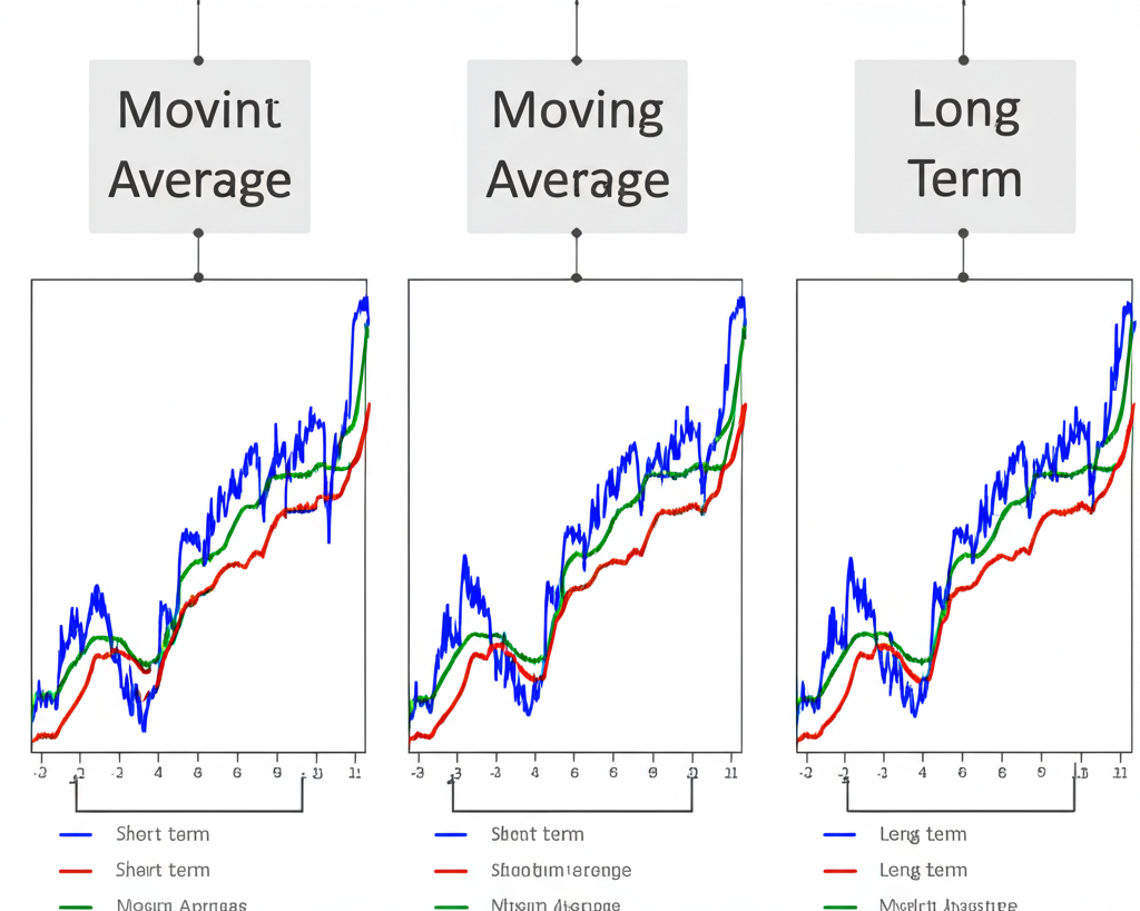 黃金交叉股票圖表示意圖,黃色短期線向上穿越藍色長期線,伴隨上漲箭頭和閃耀效果