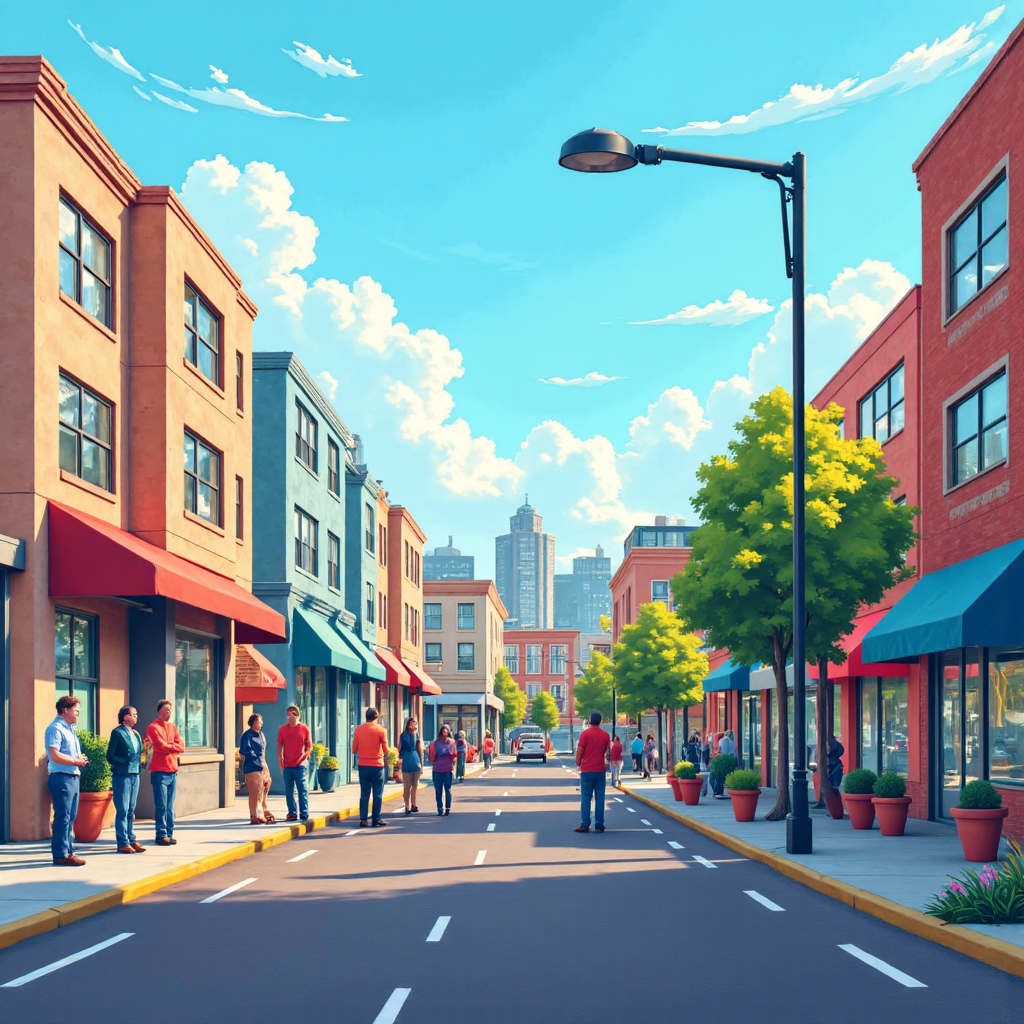 像素藝術風格的企業與供應商合作場景,協商付款條件,在晴朗藍天下達成互利協議