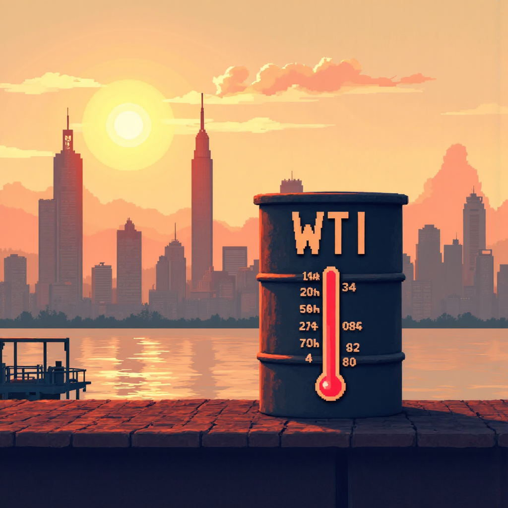 WTI 原油價格上漲象徵圖,台北天際線背景