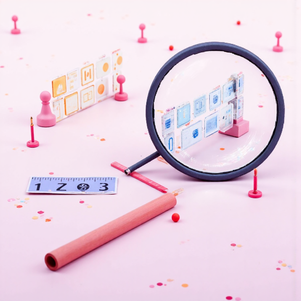 像素藝術風格的微小測量秤在抽象金融圖表背景下的放大插圖