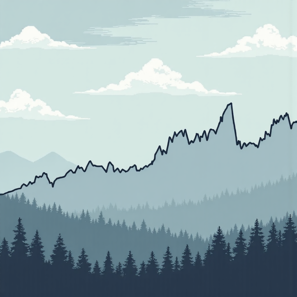 平坦收益率曲線圖示,象徵經濟不確定性與市場猶豫